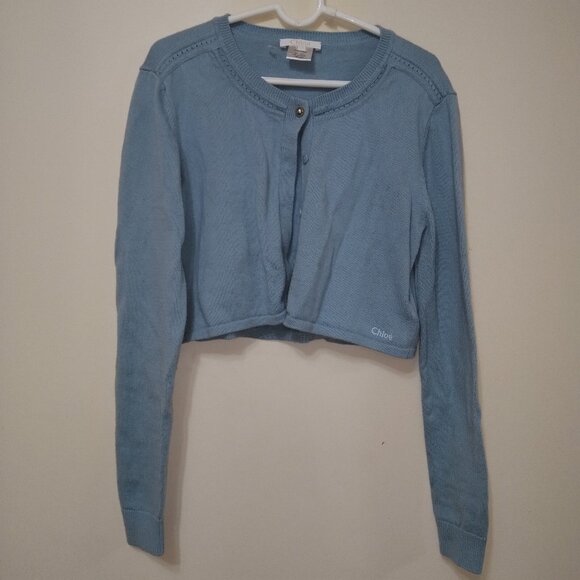 Chloe' designer kids girls cropped cardigan size 10 - Picture 1 of 4